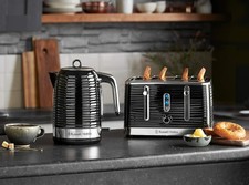 Russell Hobbs Inspire 4 Slice Toaster & Kettle Set in Black FREE DELIVERY**