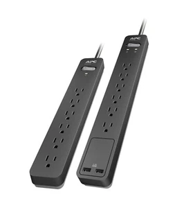 APC, 2 Pk - SurgeArrest Surge Protector Power Strip w Two USB Charging Ports - Picture 1 of 2