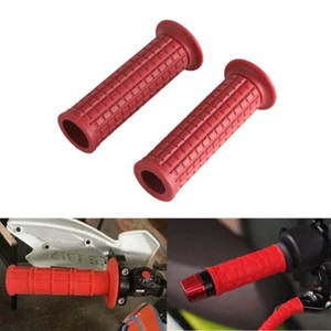 Universal Red Hand Grips Cover Protector For 25/28MM Handlebar Suzuki Honda CBR - Picture 1 of 7