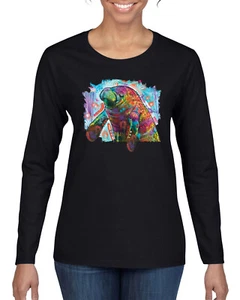 Camiseta deportiva de manga larga pintada manatí Dean Russo diseño arco iris - Imagen 1 de 6