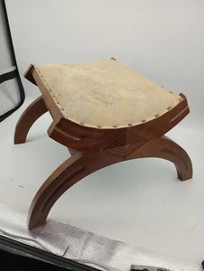 VINTAGE BENCH MID-CENTURY UPHOLSTERED DECORATIVE ACCENT CHAIR STOOL SEATING - Picture 1 of 20