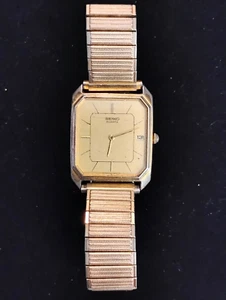 Vintage SEIKO Men's Dress Watch 5 Jewel 6539-5009 Gold Tone Expansion Band - Picture 1 of 11