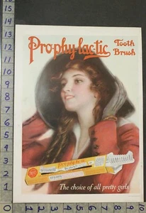 1917 PROPHYLACTIC TOOTHBRUSH BEAUTY PRETTY GIRL DENTAL DENTIST HEALTH AD [[SKU] - Picture 1 of 1