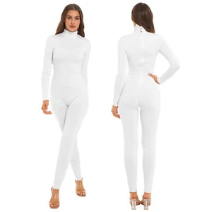 Body Unitard de manga larga para mujer Yoga Fitness Gimnasio Mono Traje de juego - Imagen 1 de 50