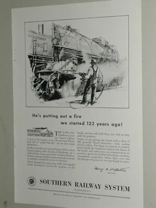 1953 SOUTHERN RAILWAY advertisement, dieselization, last steam locomotive 6330 - Bild 1 von 3