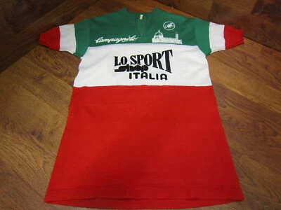 VINTAGE LO SPORT ITALIA CAMPAGNOLO CASTELLI CYCLING JERSEY - RED WHITE GREEN- 4 - Image 1 of 4