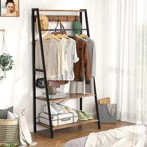 3Tier Stable Coat Rack Entryway Hall Tree Living Room Garment Clothes Shoes Rack - Picture 1 of 16