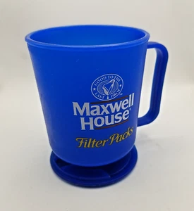 Vintage Maxwell House Coffee Filter Packs Plastic Travel Mug w/Holder 12oz - Picture 1 of 8