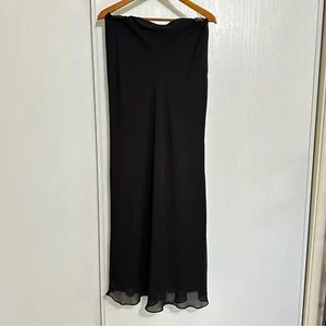 Vintage Y2K Black Straight Maxi Skirt Lined Size XL - Picture 1 of 10