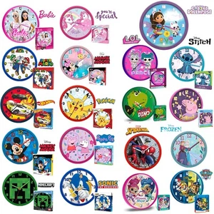 25cm Licensed Children Analogue Wall Mount Quartz Clock Kids Bedroom Decorations - Picture 1 of 138