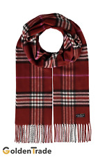 Women Fraas Cashmink Burgundy Checked Scarf 100% Polyacryl *Free Delivery*