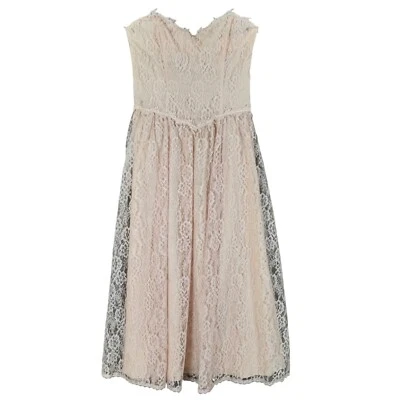 Vtg 1980’s Gunne Sax Strapless Corset Dress Pale Pink Lace Back Zipper Sz 12 - Image 1 of 4