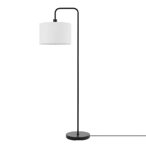 Barden 58" Matte Black Floor Lamp with White Linen Shade, 67065 - Picture 1 of 12
