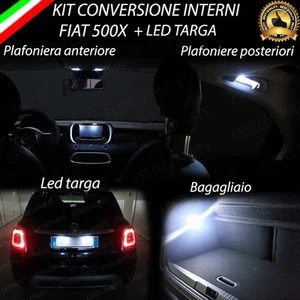KIT FULL LED INTERNI FIAT 500X KIT COMPLETO CANBUS + LED TARGA 6000K NO ERROR - Foto 1 di 1
