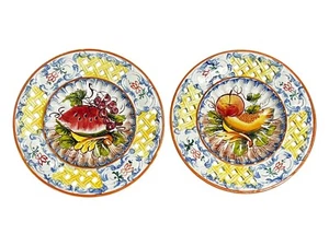 Decorative Plates (2) by Bassano Italy Hand Painted in Excellent Used Condition - Picture 1 of 6