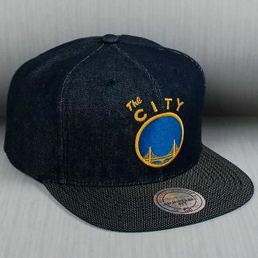 Gorra Mitchell & Ness Golden State Warriors Denim Crudo Snapback  Foto 1 de 4