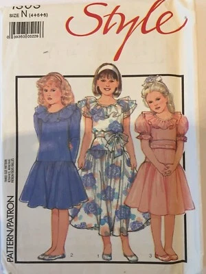 Style 1303 Girls 4 5 6 yrs Dress Smart Bridesmaid Fancy Retro New Uncut Pattern - Image 1 of 4