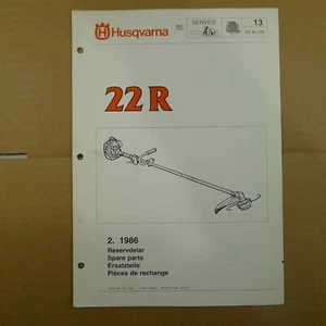 FABRICANTE DE EQUIPOS ORIGINALES Husqvarna 22R recortadora de cuerdas original lista de piezas ilustradas IPL, 1986.2 - Imagen 1 de 1