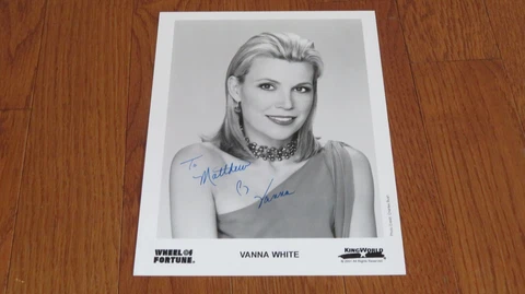 Vanna White Autographed Hand Signed 8x10 Wheel of Fortune PERSONALIZED Cover