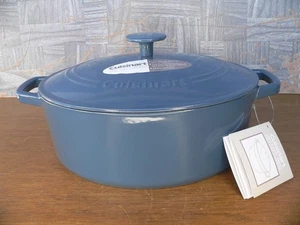 Cuisinart 5.5 Qt Enameled Cast Iron Dutch  Oven Casserole Lid Provençal Blue~NIB - Picture 1 of 7