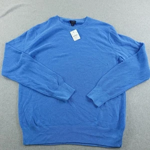 Suéter J Crew Para Hombres Mediano Azul Algodón Pullover Punto Liguero Cuello Redondo Jersey - Imagen 1 de 12