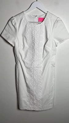 Lilly Pulitzer Maisie Stretch Piqué Shift Dress Resort White Size 2 NWOT - Image 1 of 4