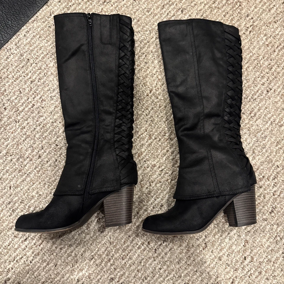 Fergalicious Women's Knee High Boots Tall, Side Zip Black Size 6.5M - Image 1 of 4