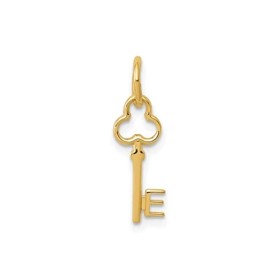 14k Yellow Gold Key Pendant Vintage Open Charm Symbol for Women Graduation - Image 1 of 4