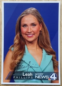 LEAH PHILLIPS, FOTO AUTOGRAFIADA 100 % AUTÉNTICA, PRESENTADORA DE NOTICIAS WYFF, ¡GUAU! - Imagen 1 de 1