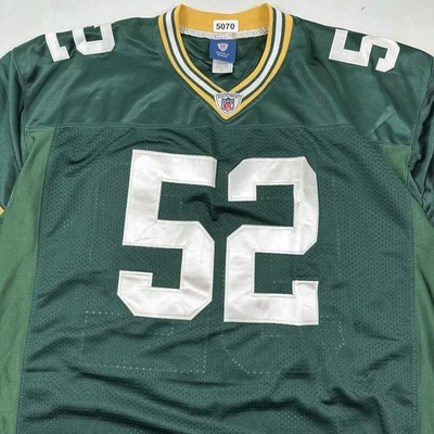 复古 Reebok On Field Clay Matthews #52 绿湾包装工队球衣男式 54 缝制 — 第 1/4 张图片