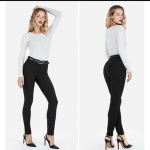Express Black Extreme Stretch Mid Rise Skinny Pants Size 6S - Picture 1 of 10