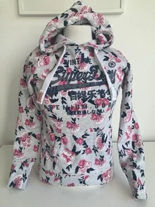 Superdry Size XS Rose Hoodie Women’s Jumper Kangaroo Pocket Cute Warm - Picture 1 of 13
