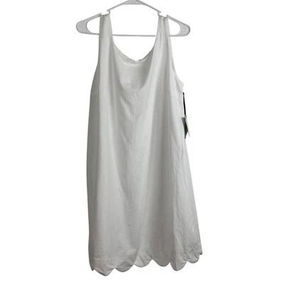 00639 Kate Spade New York branco bainha recortada vestido sem mangas tamanho M novo com etiquetas - Imagem 1 de 4