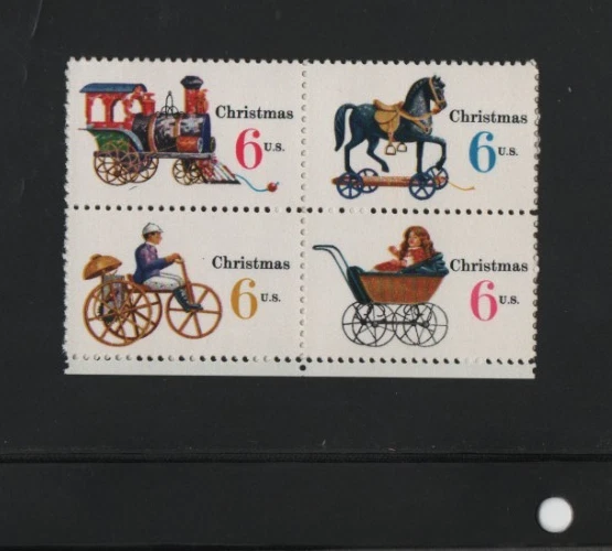 U.S. 1970 Christmas Toys 6 cent block of 4 Mint MNH Scott #1418b .. - Image 1 of 1