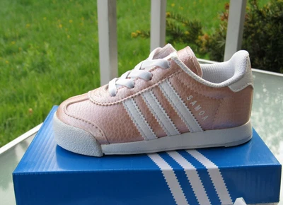 adidas Originals Samoa Toddler Girls sz 7K Pink Leather Elastic Slip-On Sneakers - Image 1 of 4
