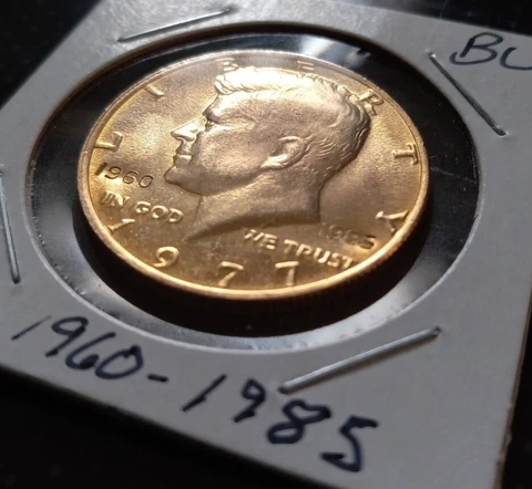 Rare Gold Plated 1977 KENNEDY Half Dollar Triple date - Return of the Eagle Rev Cover