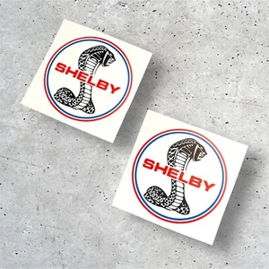 SHELBY COBRA FORD MUSTANG RACING DECAL VINYL STICKERS x2 75mm Motorsport Lemans - Picture 1 of 1