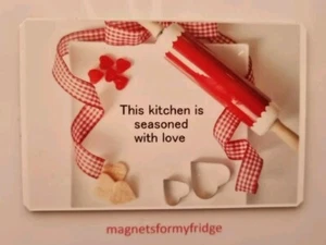 THIS KITCHEN IS SEASONED WITH LOVE QUOTE FRIDGE MAGNET - M650 F - Picture 1 of 1
