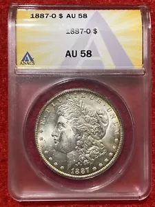 1887-O $1 Morgan Silver Dollar ANACS AU58 - Toned - Picture 1 of 2