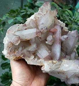 2010g Natural Clear Red Quartz Crystal Clueter Mica Mineral Specimen - Picture 1 of 17