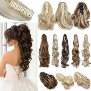 Lady Thick Wavy Clip in Ponytail Hair Extensions Natural 100% Real Pony Tail US - Picture 1 of 44