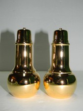 Vintage Gold Plated WM. Rogers & Son IS 2064 Salt and Pepper Shakers