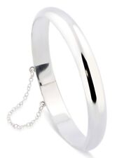 925 Sterling Silver 7MM Plain Solid Bangle Bracelet For Women 8" Inch Bangle