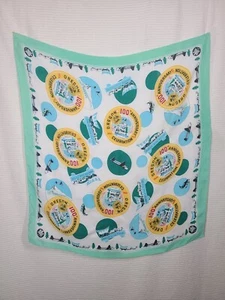 Vtg Oregon 100th Anniversary Rayon Postcard Print 26x28 Head Neck Scarf Souvenir - Picture 1 of 14