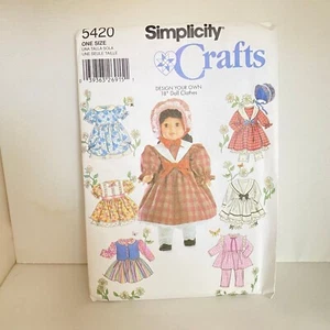 #5420 Simplicity Design Your Own Doll Clothes Sewing Pattern for 18" Doll - Picture 1 of 4