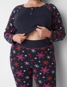 SLEEP by CACIQUE Gr. 18/20 2-teiliges Pyjama-Set weiche Baumwollmischung Schneeflocke dunkelblau - Bild 1 von 7