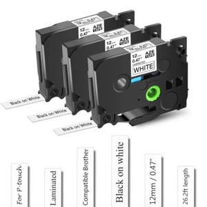 3PK TZe-231 TZ231 Label Tape for Brother P-Touch D400VP D450 D600VP 12mm 0.47" - Picture 1 of 23