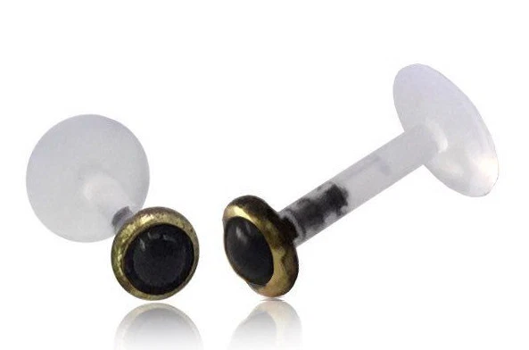 1 ЛАТУНЬ 16G 5/16» дюймов 8 мм с ONYX BIOPLAST LABRET MADONNA TRAGUS СПИРАЛЬ ДЛЯ ГУБ - Изображение 1 из 3