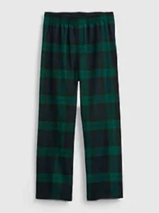 NWT Gap Kids Boys Pajamas Pants Holiday Xmas green navy plaid flannel recycled 6 - Picture 1 of 1