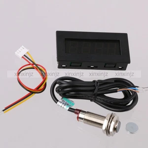 4 velocímetro digital LED verde medidor de velocidad RPM + sensor de interruptor de proximidad de sala NPN - Imagen 1 de 5